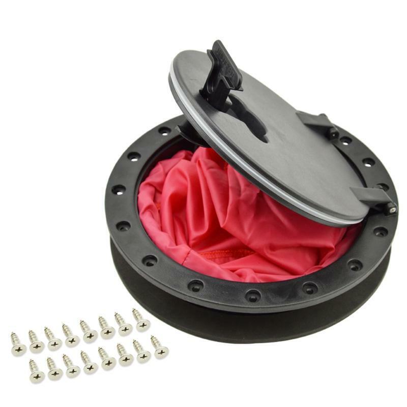 8" Black Deck Plate Kit Deck Hatch with Storage Bag for Fishing Kayak Boating