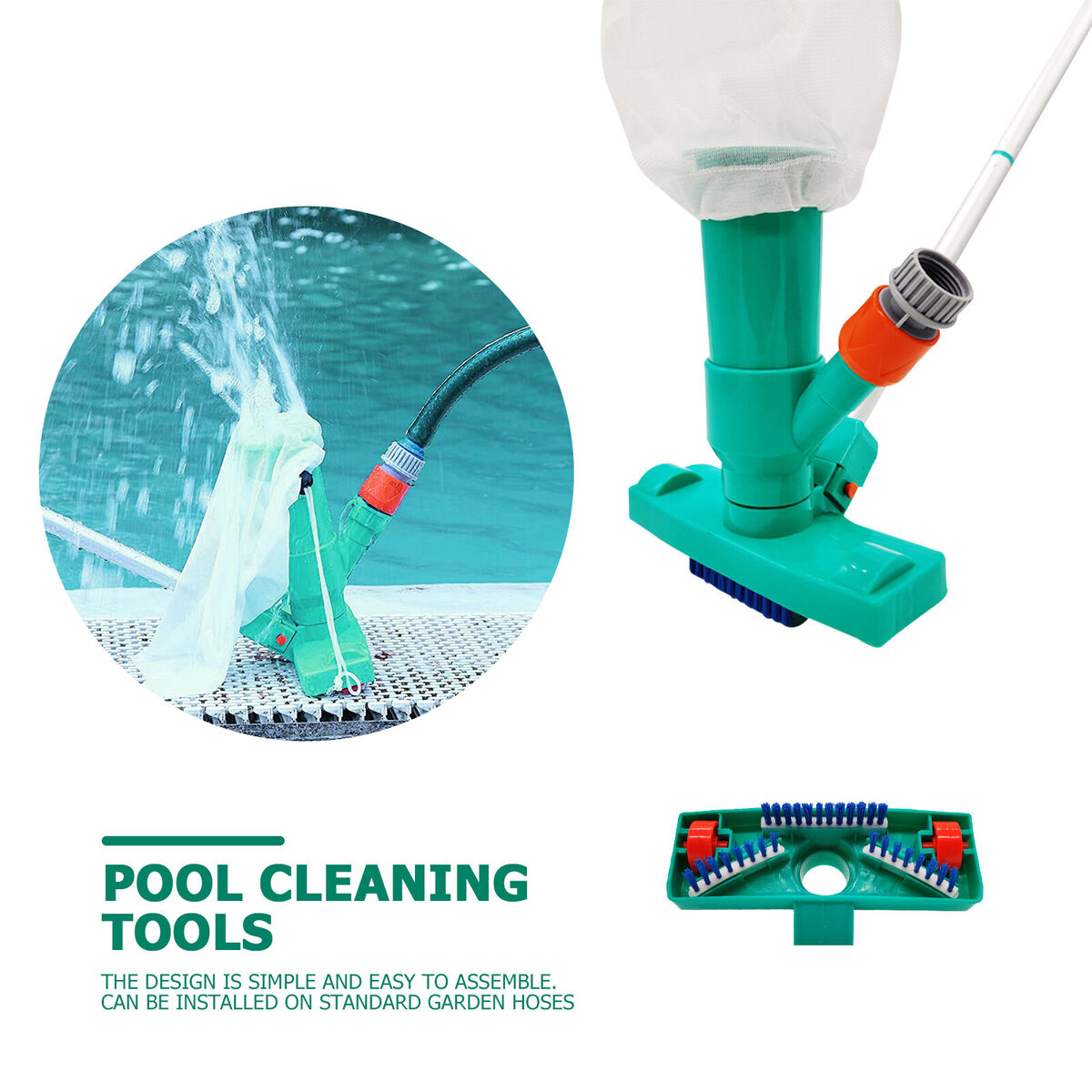 Pool Vacuum Jet Cleaner 4 Section Pole Portable for Above Ground Pond