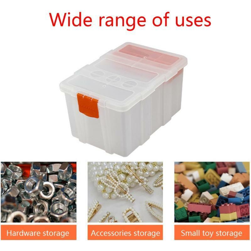 Storage Box With Locking Handle Removable Compartment for Travel Sewing Supplies