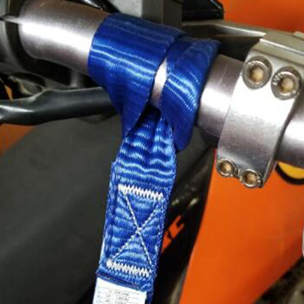 8pcs 13x1 inch Soft Loop Tie-Down Strap for Securing ATV Motorcycle (Blue)