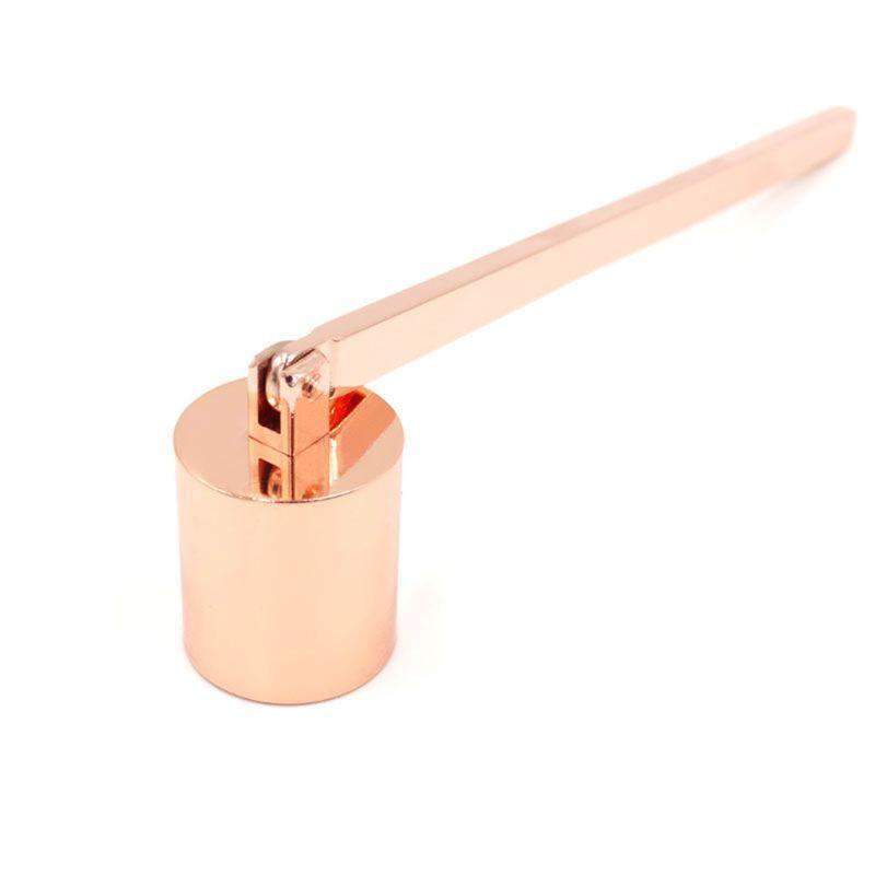 16CM Stainless Steel Straight Tube Cylinder Shaped Candle Snuffer Metallic Rose