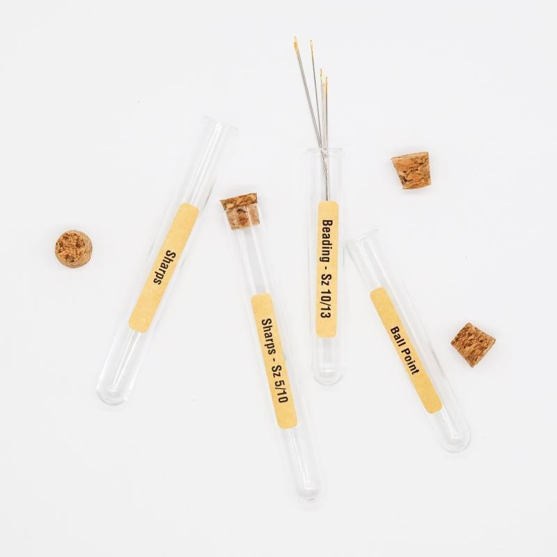 18Pcs Sewing Needles Storage Tubes with Labels Transparent Plastic Storage Case