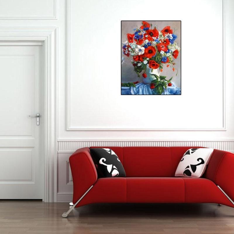 Flowers DIY Digital Oil Painting Paint By Number Canvas Room Home Decor No Frame