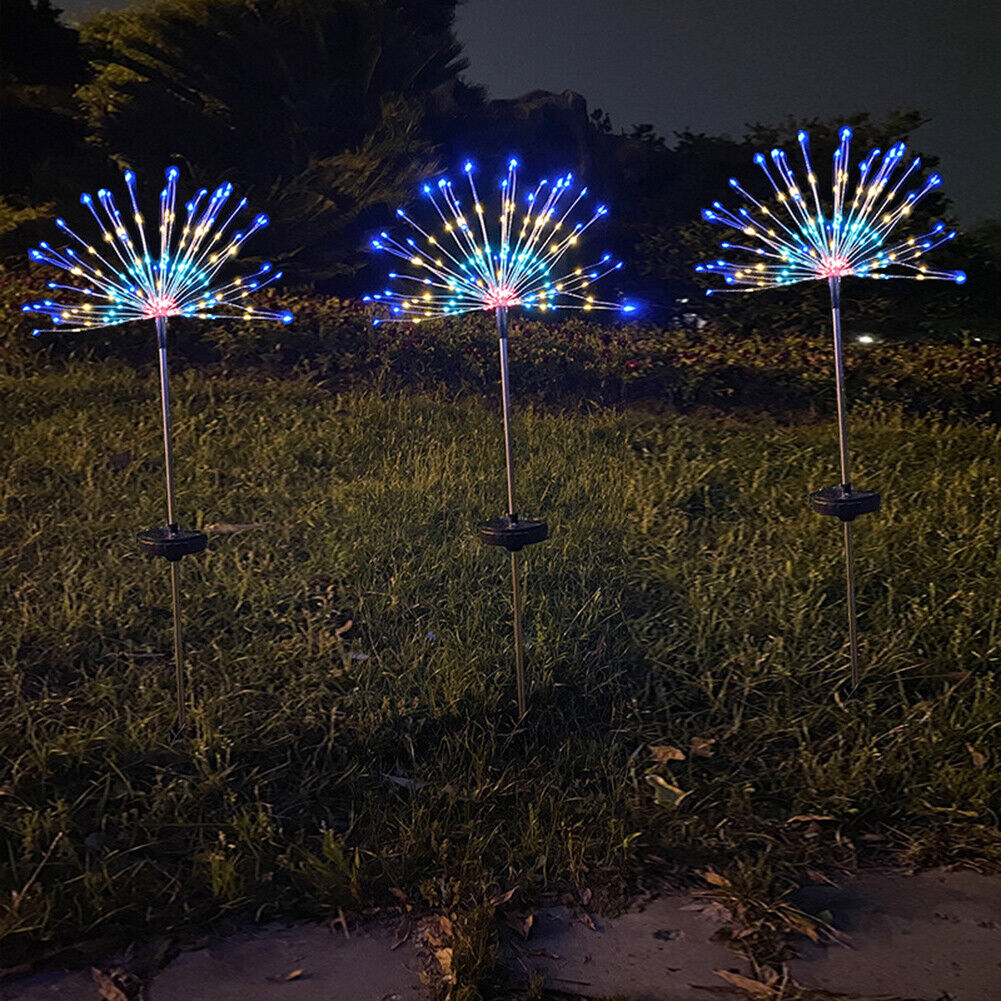 Waterproof Solar 90 LED Firework Ground Lawn Garden Light (Multicolor)