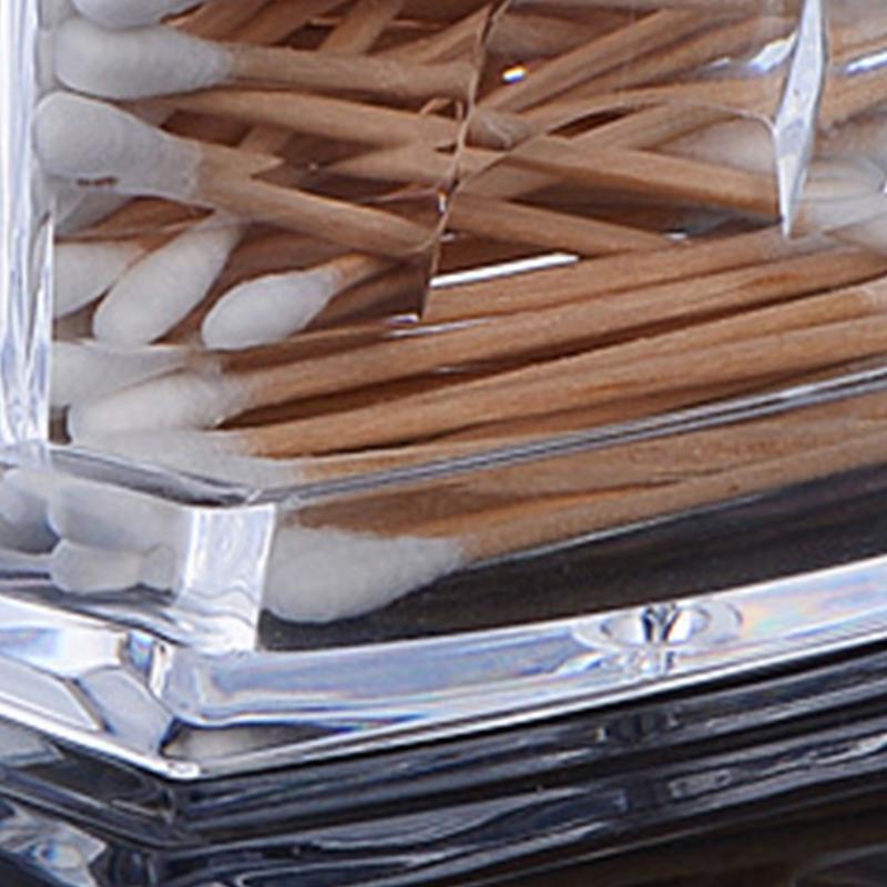 Acrylic Makeup Organizer Cotton Swabs Qtip Container Cosmetic Makeup Pad Storage