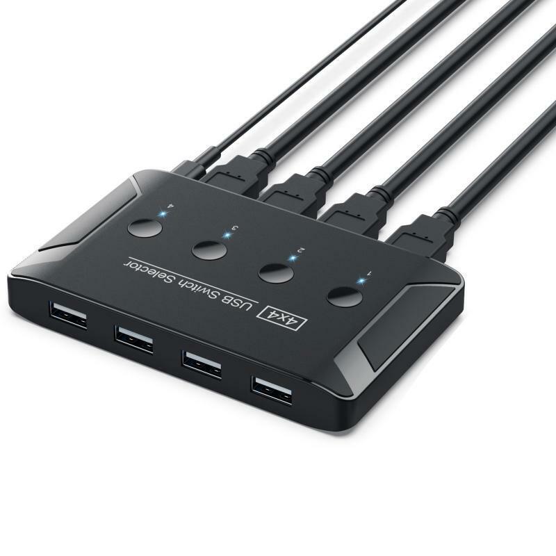 USB2.0 KVM Switcher Box Printer Sharing Switch 4 Computers Sharing 4 USB Devices