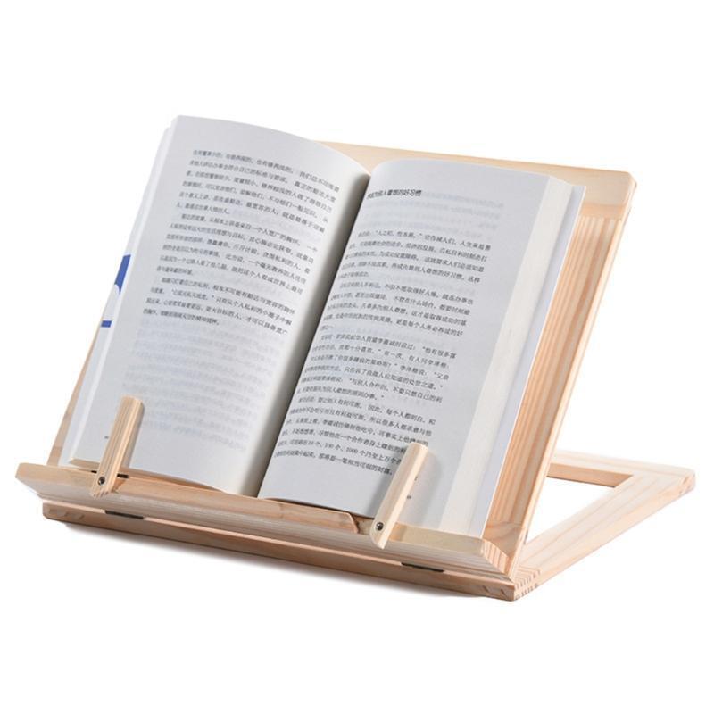 Foldable Book Holder Stand Recipe Cookbook Stand Adjustable Wooden Bookrest
