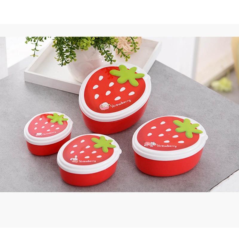 4 Pcs Cute Lunch Box Set Bento Box Food Storage Container Not Easy to Leak