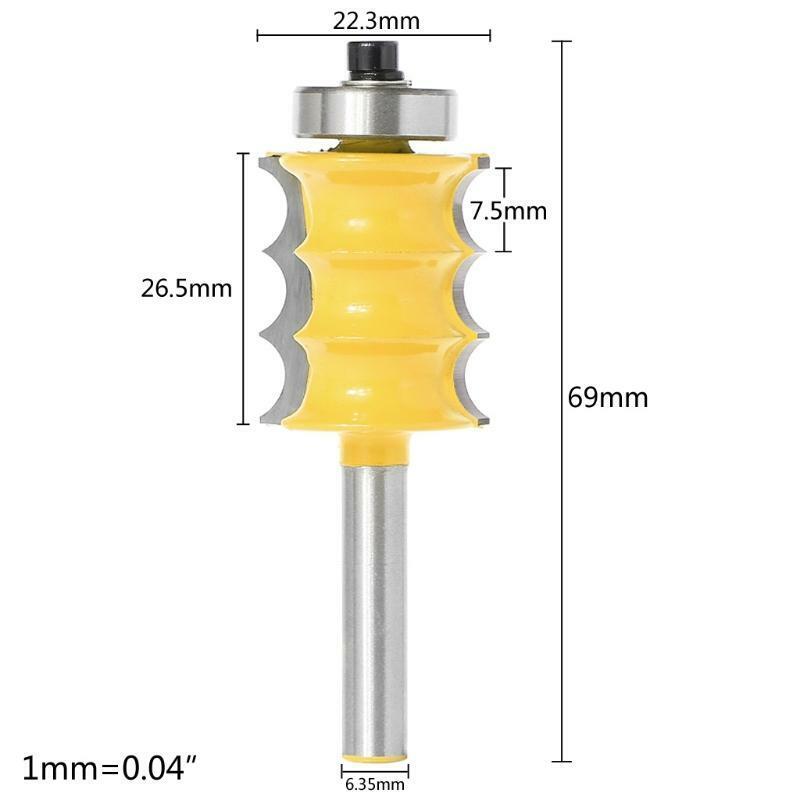 Large Triple Bead Column/Face Molding Router Bit -1/4" Shank For Woodworking