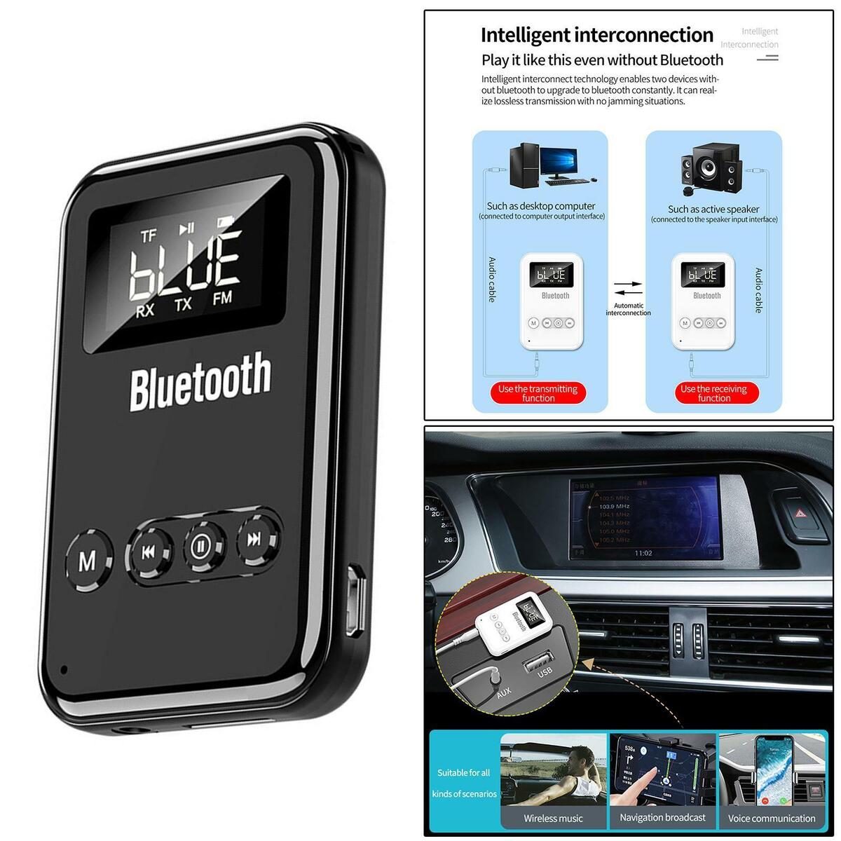 5.0 Adapter Transmitter Receiver for  FM 300mAh LED Screen