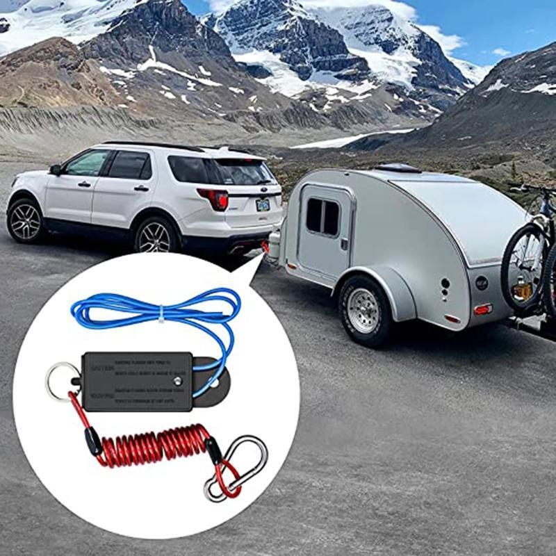 Electromagnetic Switch 4ft Breakaway Coiled Cable with Brake Switch for Trailer