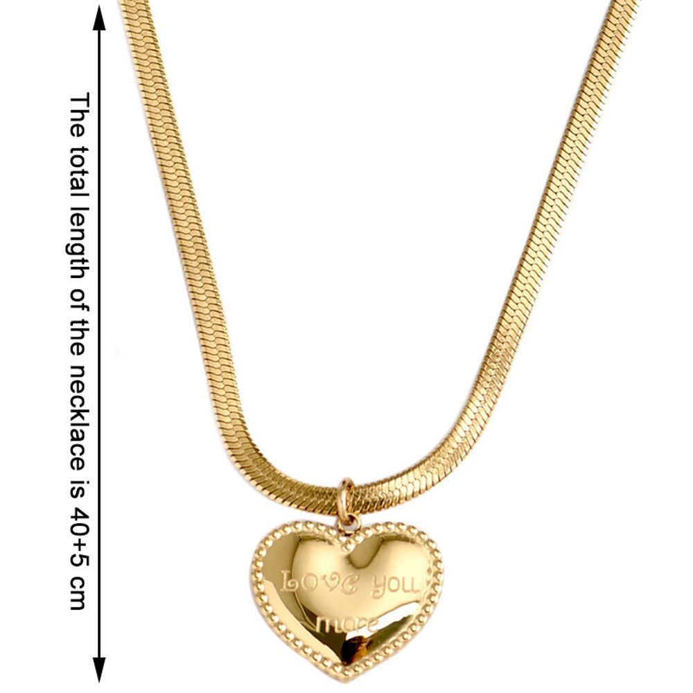 Fashion Choker Titanium Steel Women Love Heart Necklace Stainless Steel Pendant