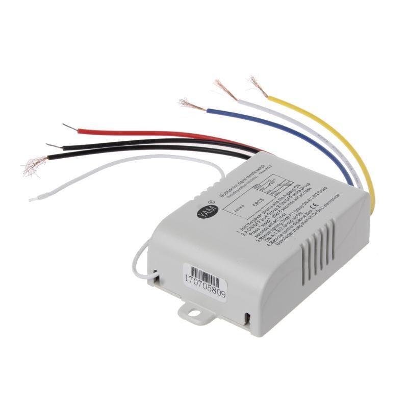 220V 3-way Wireless Panel Switch Smart Light Receiver Remote Light Switch
