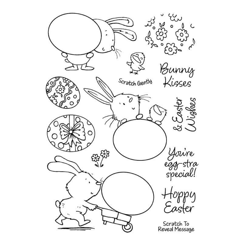 Happy Easter Egg Rabbit Silicone Clear Seal Stamp DIY Scrapbooking Stamps Decor
