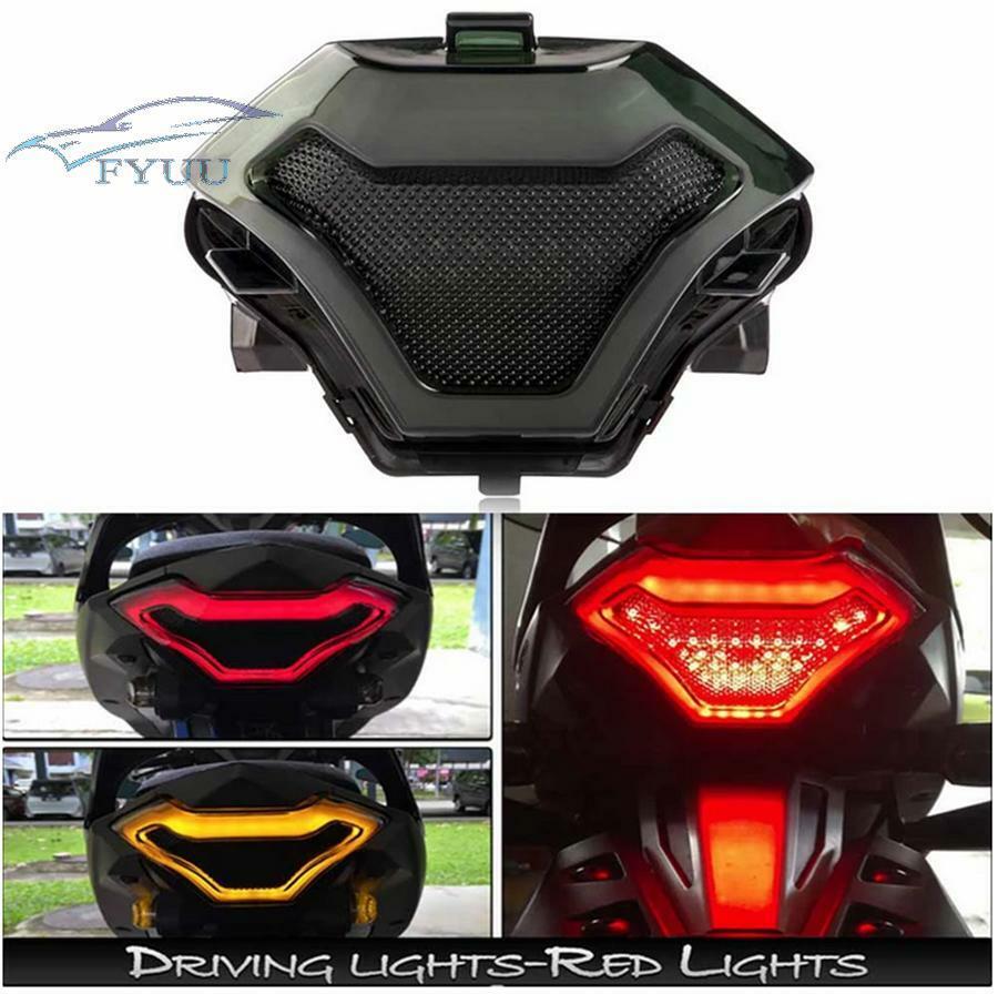 Red LED Brake Tail Light w/Flowing Turn Signals For Yamaha YZF FZ07 MT07 LC150