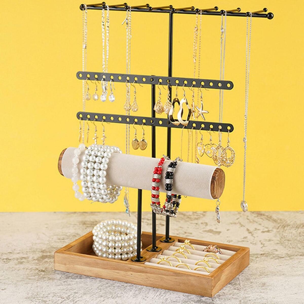 Jewelry Display Rack Velvet Tray Fashion for Ear  Dresser Shop