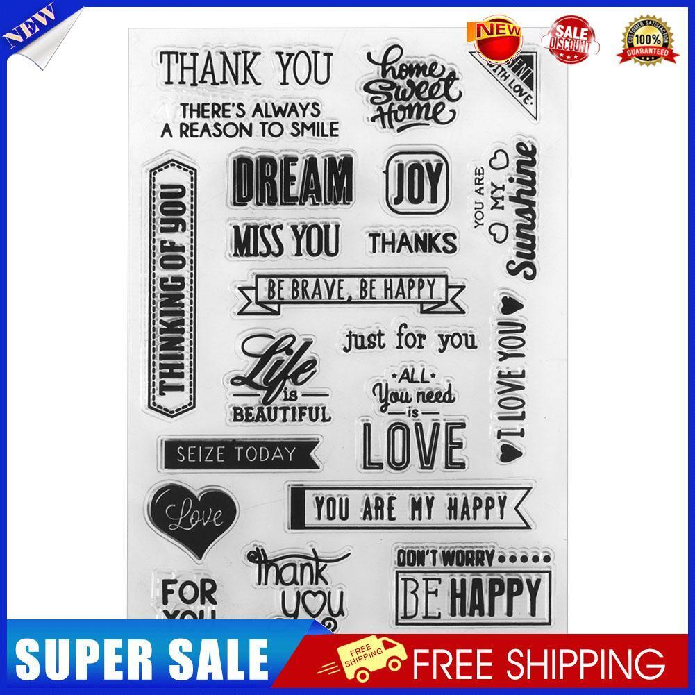 Thank You Silicone Transparent Stamp DIY Scrapbooking Decor Clear Stamp