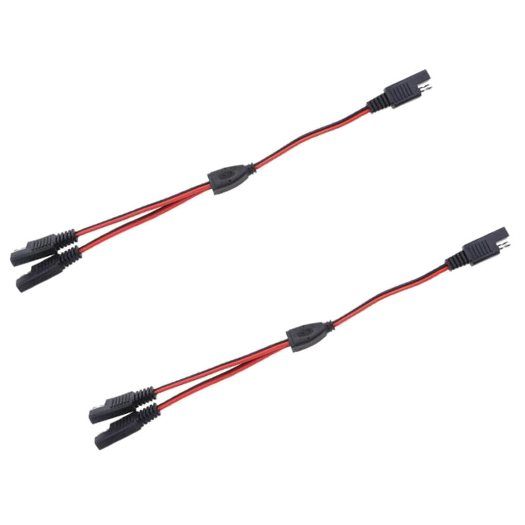 2Pieces 18AWG SAE 1 to 2 Extension Adapter Splitter Cable for