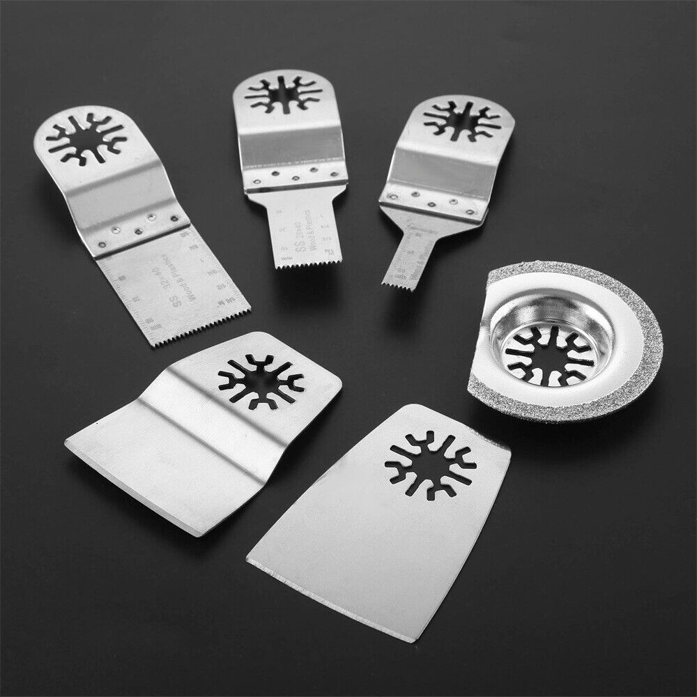 6x Oscillating Tool Saw Blades Scraper Cutter Concrete Stone Wood Grinding Tool