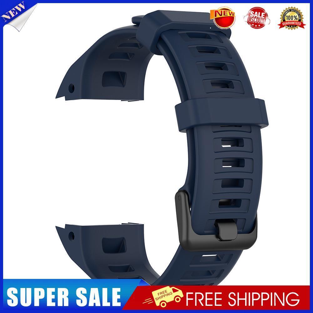 Silicone Watchband Bracelet Strap w/Buckle for Garmin Instinct (Navy Blue)