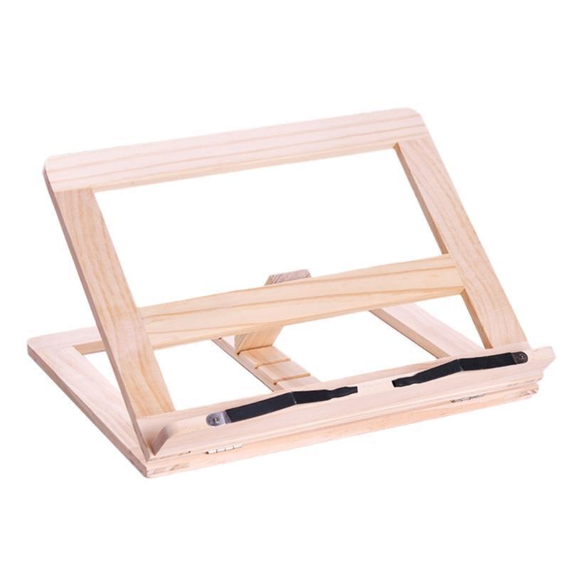 Wood Book Stand Reading Rest Cook Book Recipe Holder with Metal Page Paper Clips