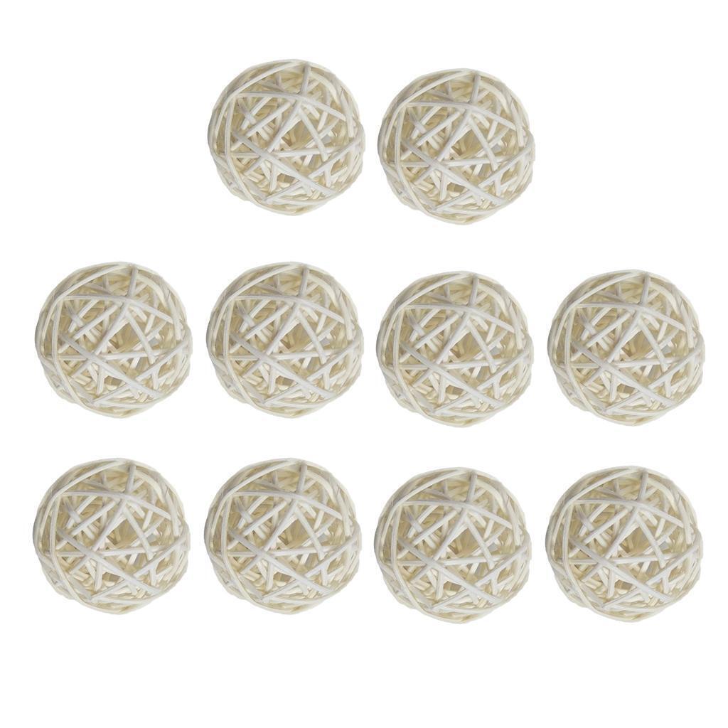 20 Rattan Wicker Cane Balls for Home Festival Decor Christmas   Ornaments