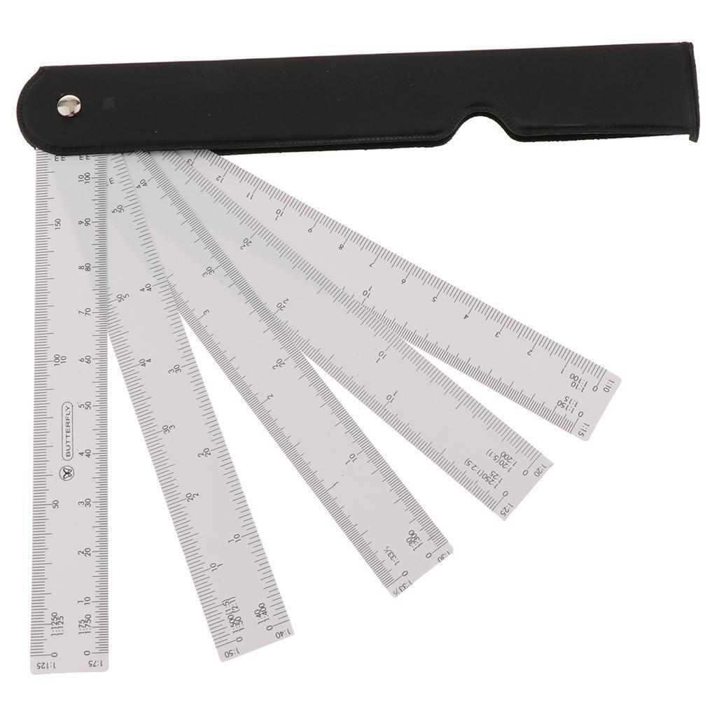 Architects Scale Ruler w/5 Blade f/Graphics Design Multi Ratio Measure Scale