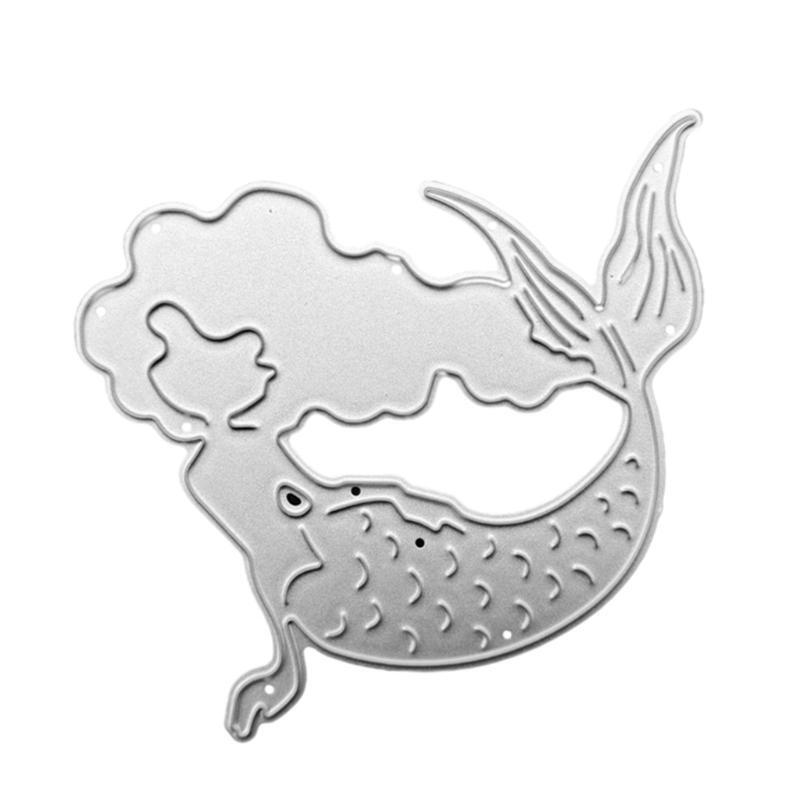 Sea-maid Girl Embossing Metal Cutting Die Stencil Cartoon DIY Scrapbook Template