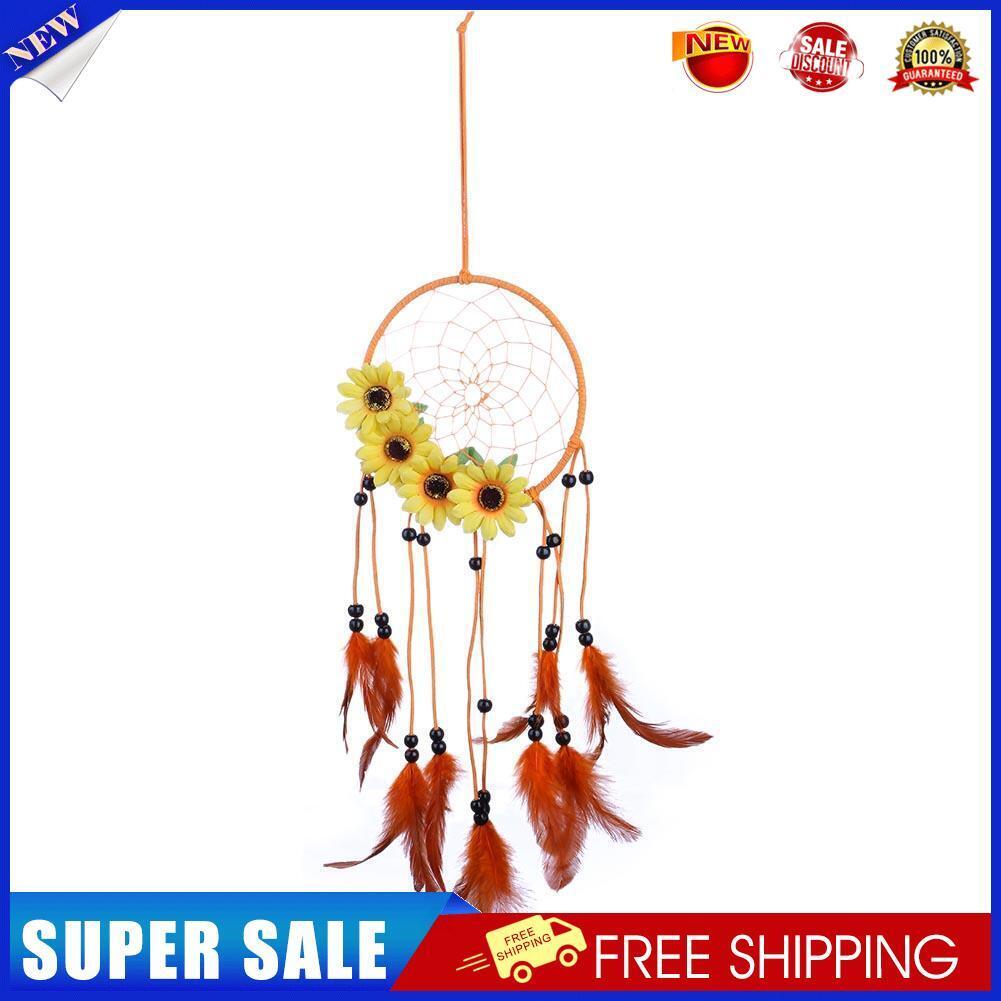 Pastoral Wind Sunflower Dream Catcher Feather Car Wall Hanging Decoration