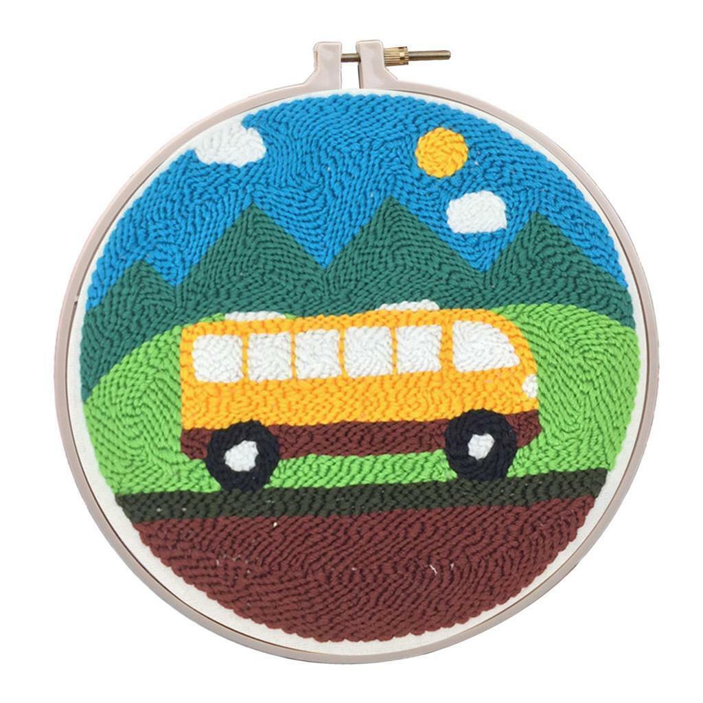 2pcs Punch Needle Embroidery Kit with Punch Embroidery Pen for