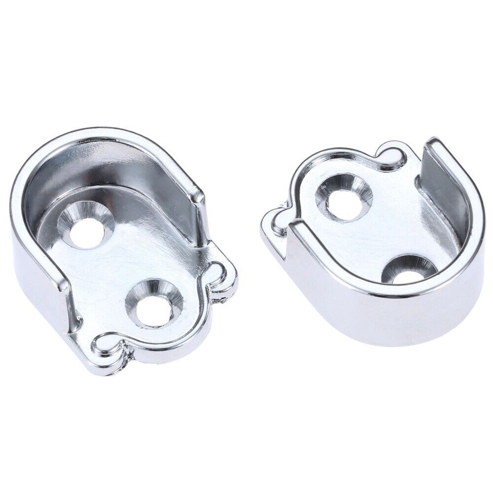 2Pcs Wardrobe Closet Tube Rail Support Metal Rod Bracket  Pole Holder 19mm Dia