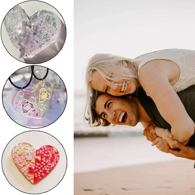 Lovers Love Pendant Mould Crystal Epoxy Silicone Mould Heart to Heart Mould
