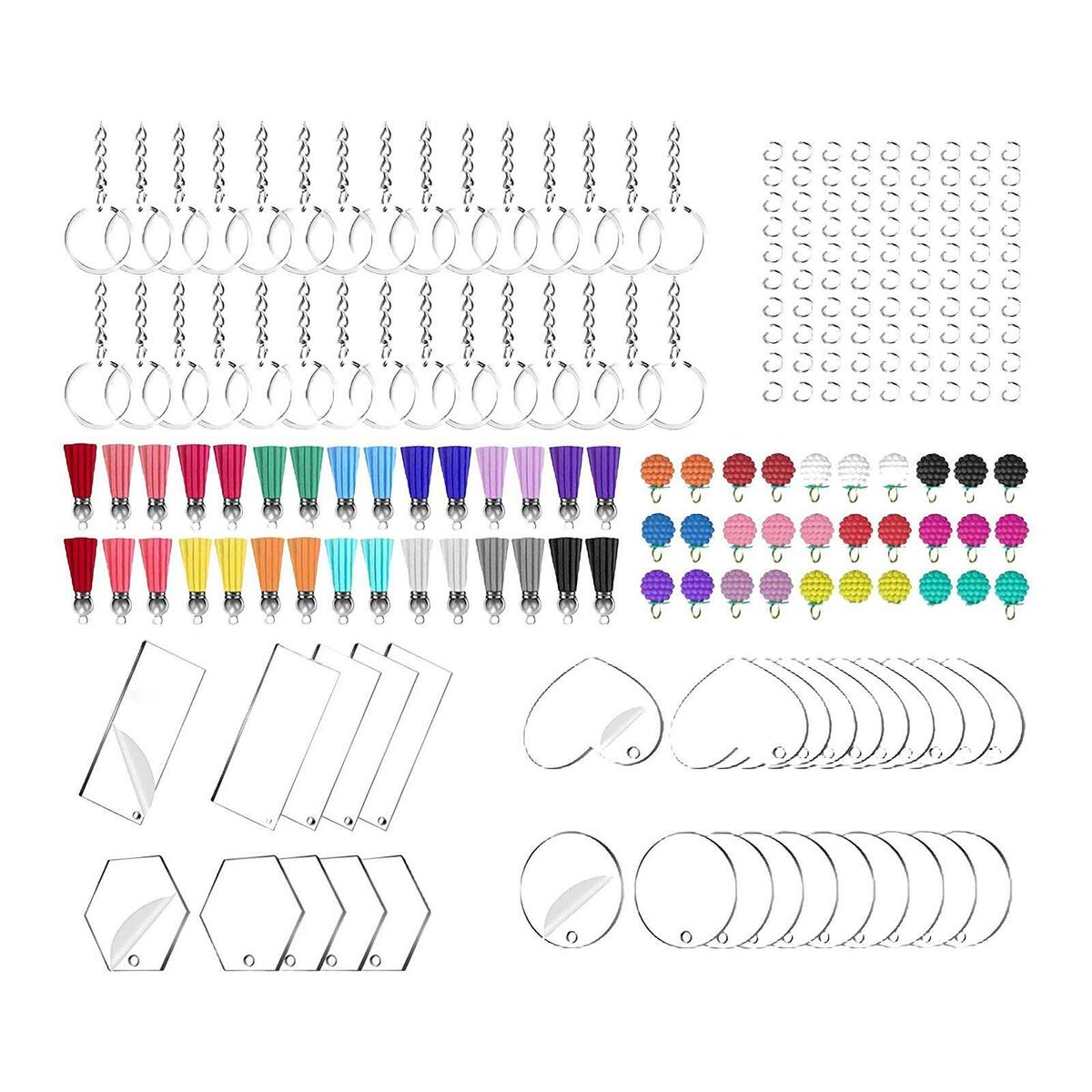 210x Bulk Acrylic Keychain   Hanging for DIY  Wallet phone auto