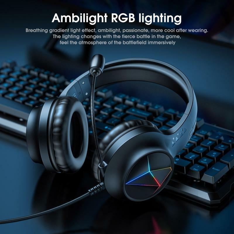 Universal Gaming Headset Over-ear Wired Headset Noise-cancelling Home Office