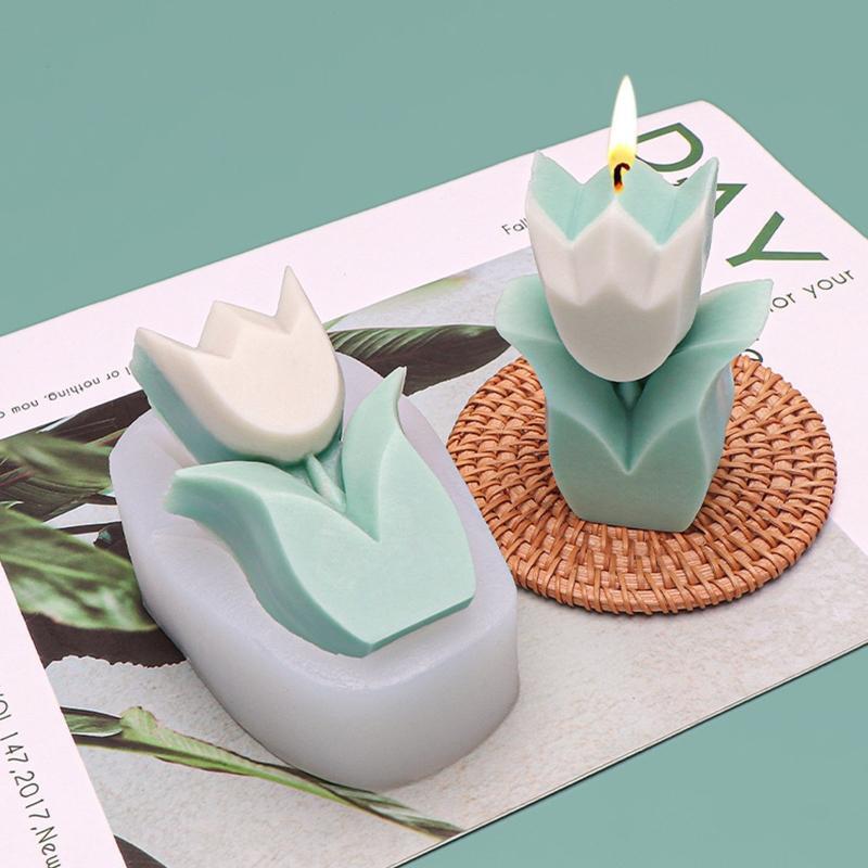 Cute Tulip Flower Shape Candle Mold ood Grade Silicone Mold Easy to Demold