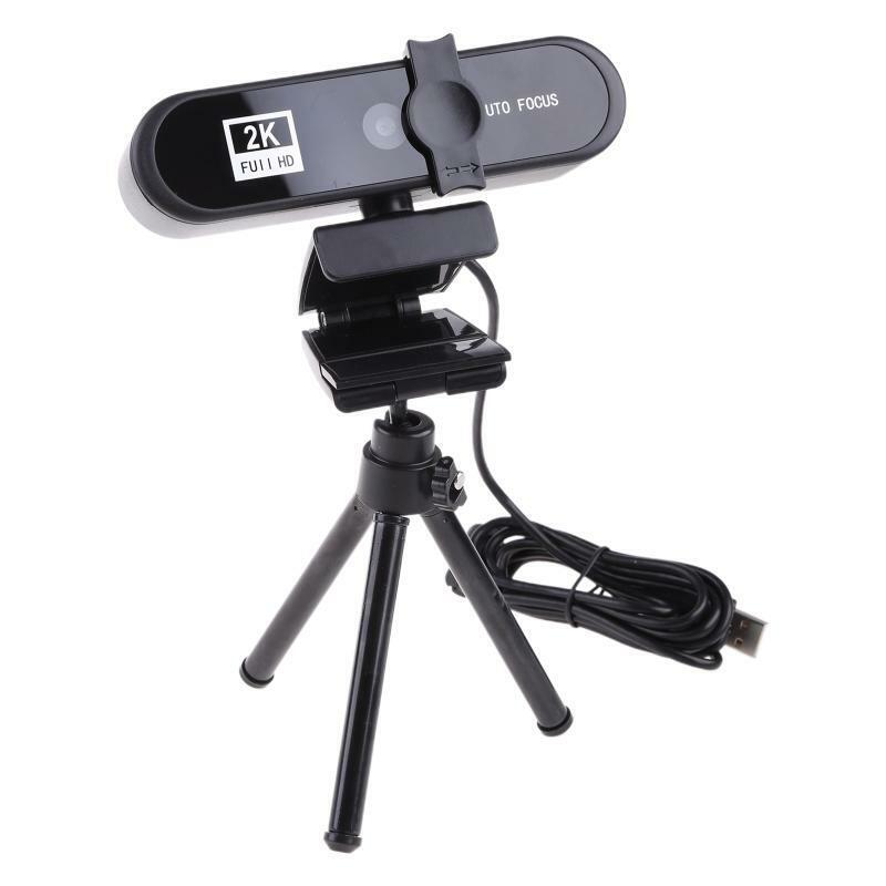 2K Webcam Auto Focus Lens With Microphone Privacy Cover Full 1080P Web Camera