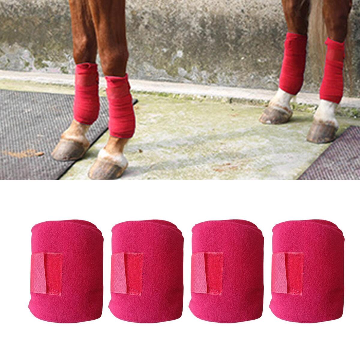 4x Horse Leg Wraps Horse Splint Support Leg Guards Equestrian Equipment Red