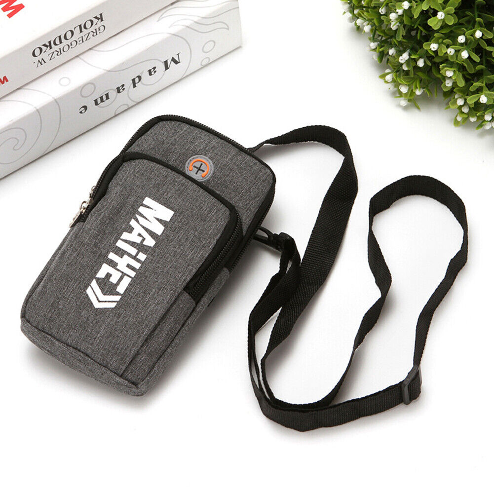 Sports Phone Bag Arm Purse Fitness Running Key Holder Money Wallet (Grey)