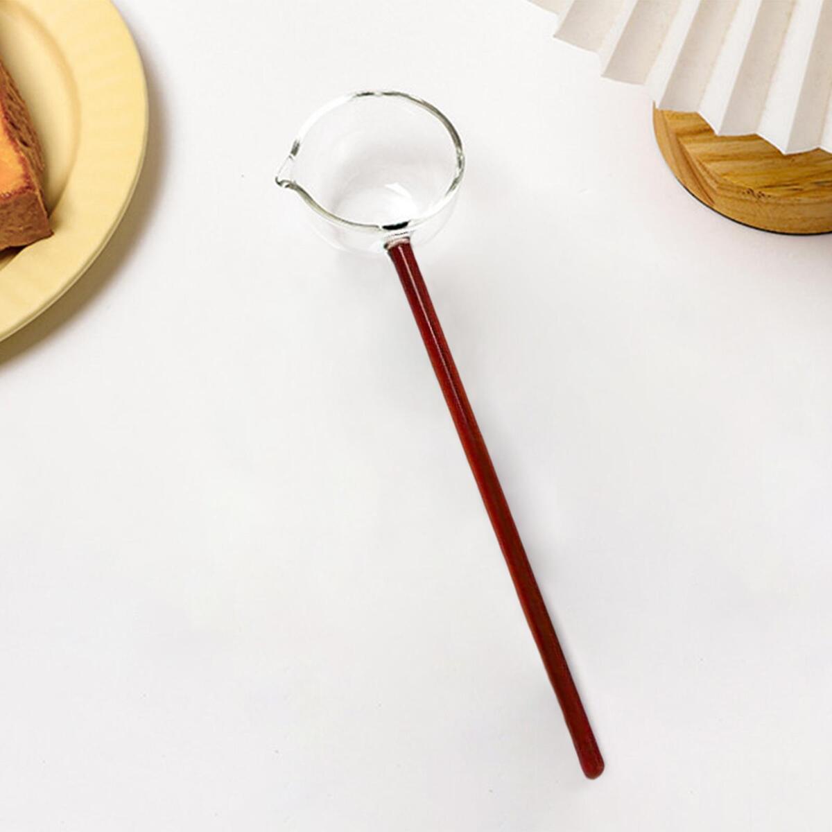 2x Glass Ladle Long Handle Food Grade Serving Cooking Sauce Gravy Spoon