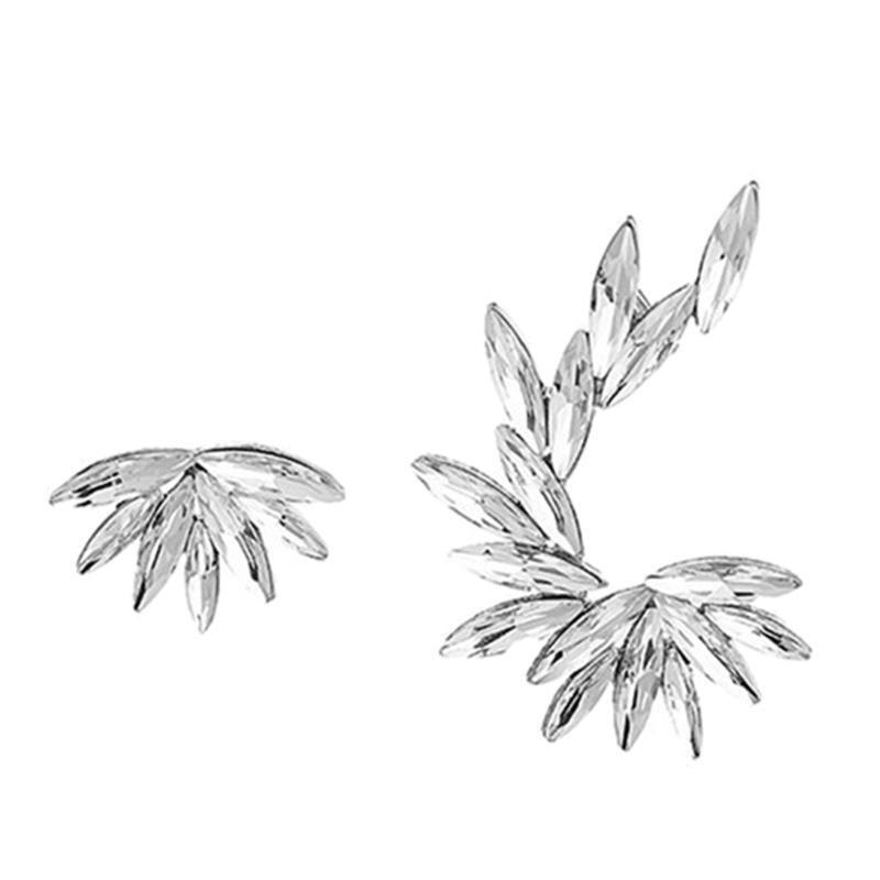 Feather Wing Shape Stud Earring Asymmetric Fashion Sparkly Earrings Jewelry
