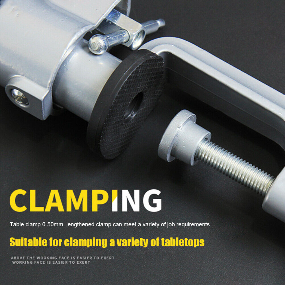 360 Rotating Clamp-on Table Bench Vise Electric Drill Stand Grinder Bracket