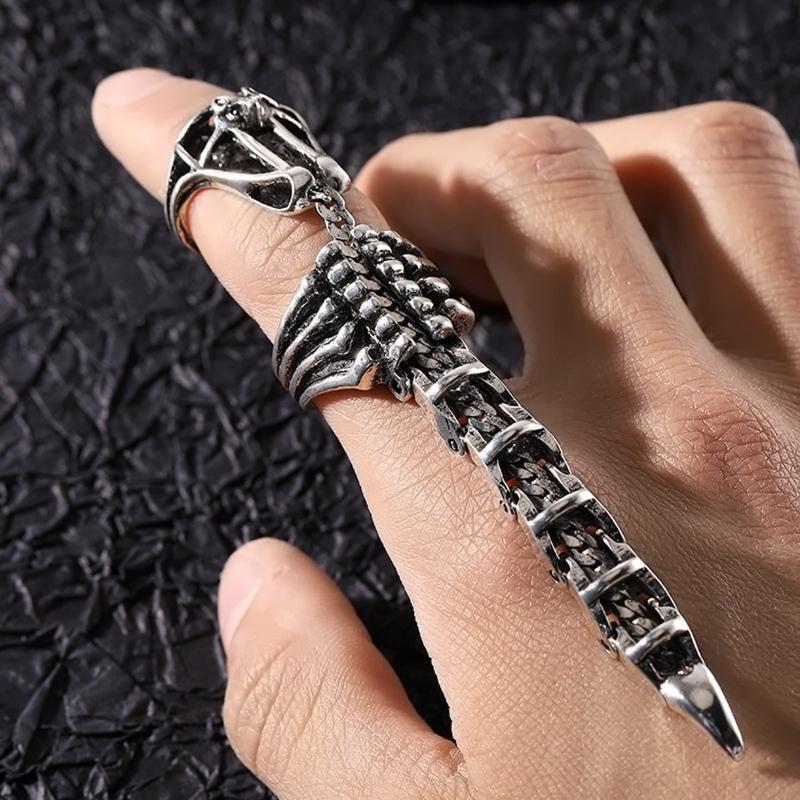Scorpion Ring Joint Full Finger Ring with Adjustable Opening & Moving Tail Ring