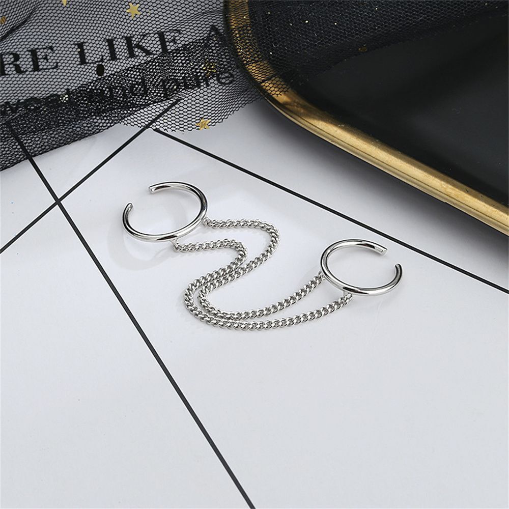 Wedding Birthday Gifts Punk Rock Chain Ring Jewlery Accessories Two-Finger Ring