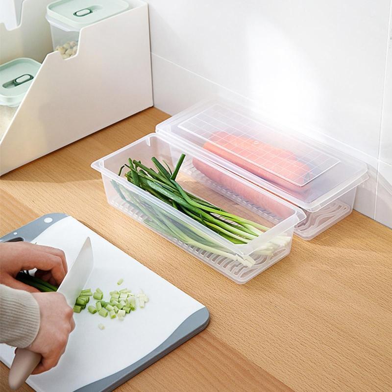 Storage Containers for Refrigerator Removable Drain Tray for Veggie, Berry