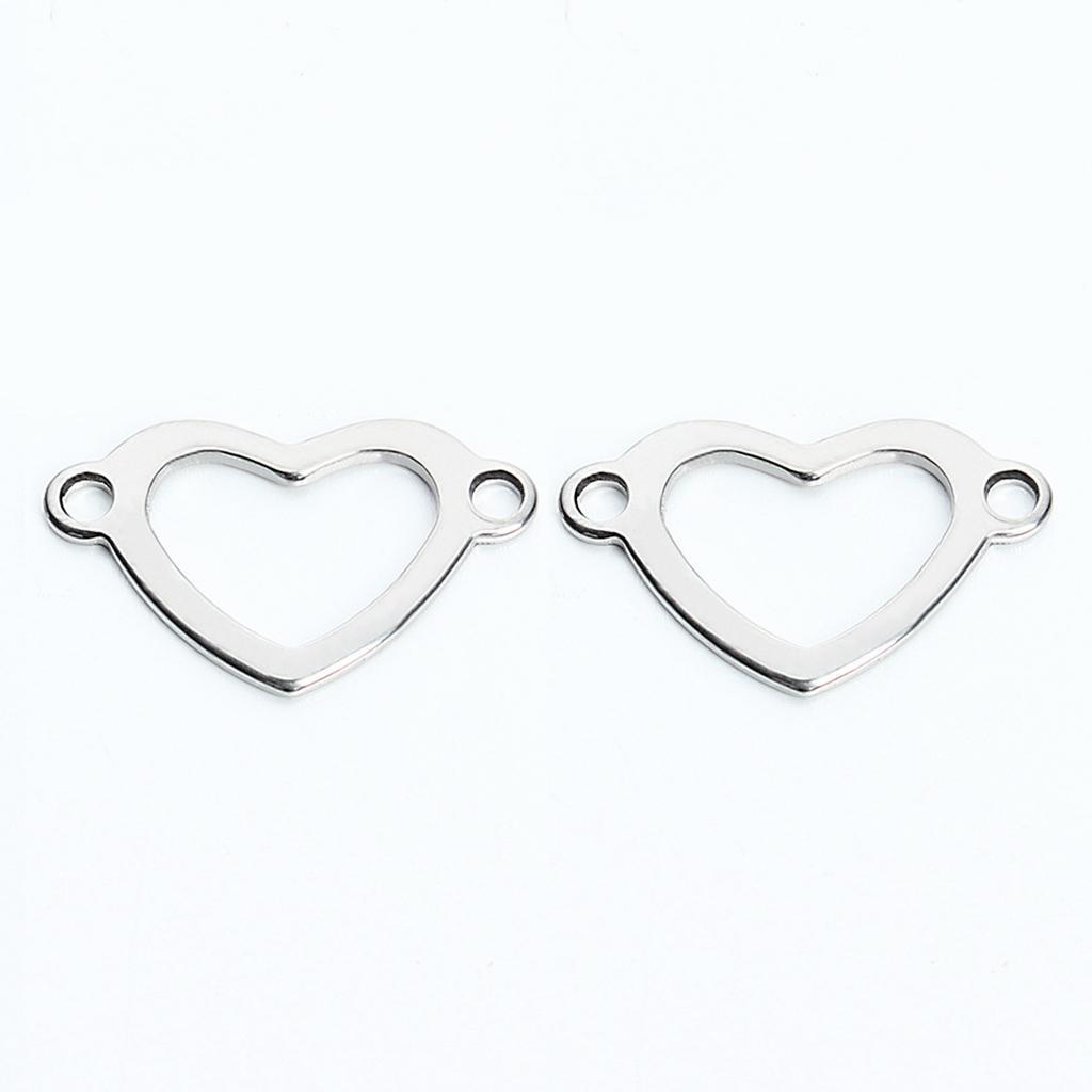 20 Pieces Metal Flat Heart Shaped Blank Coin Stamping Charms Tag Pendants