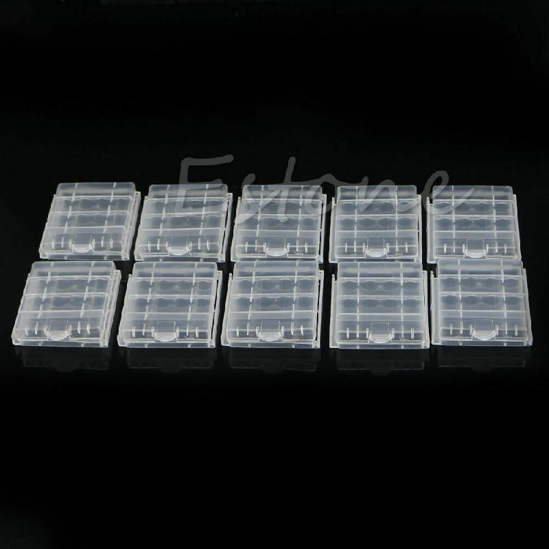 10Pieces 4x AA AAA Battery Case Holder Cell Batteries Storage Box Container