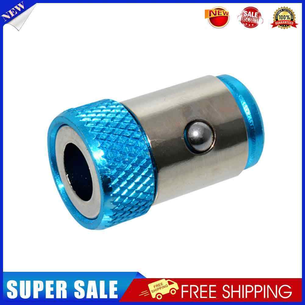 1/4 inch Screwdriver Bits Batch Head Magnetic Ring Screwlock Sleeve (Blue)