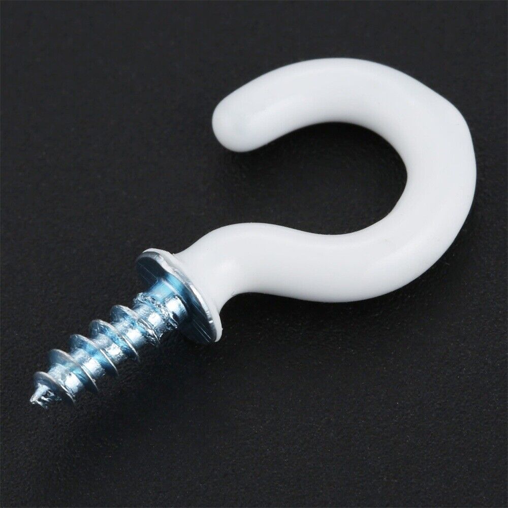 50Pcs 0.94" Strong Sharp Vinyl Coated Ceiling Hooks Space-saving Household Item
