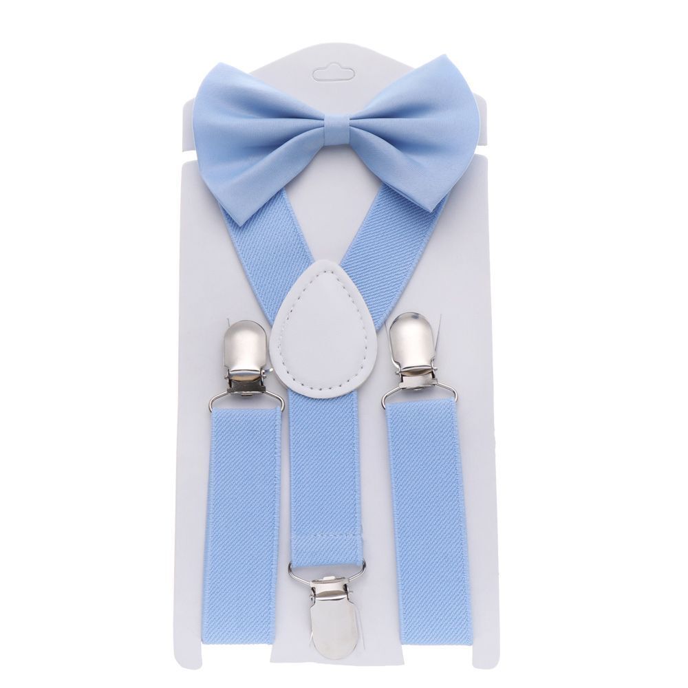 Color Hair Bow Set Printed Bow Tie Cow Tie Belts Elastic Braces Kids Suspenders