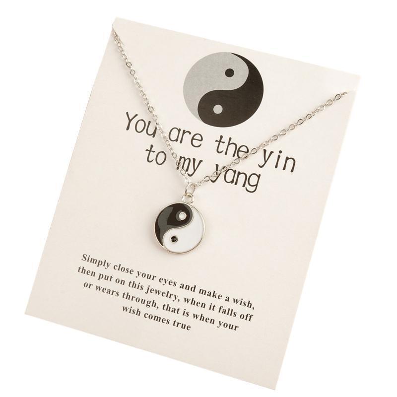 European and American Chinese Style Tai Chi Yin Yang Bagua Card Necklace Gift